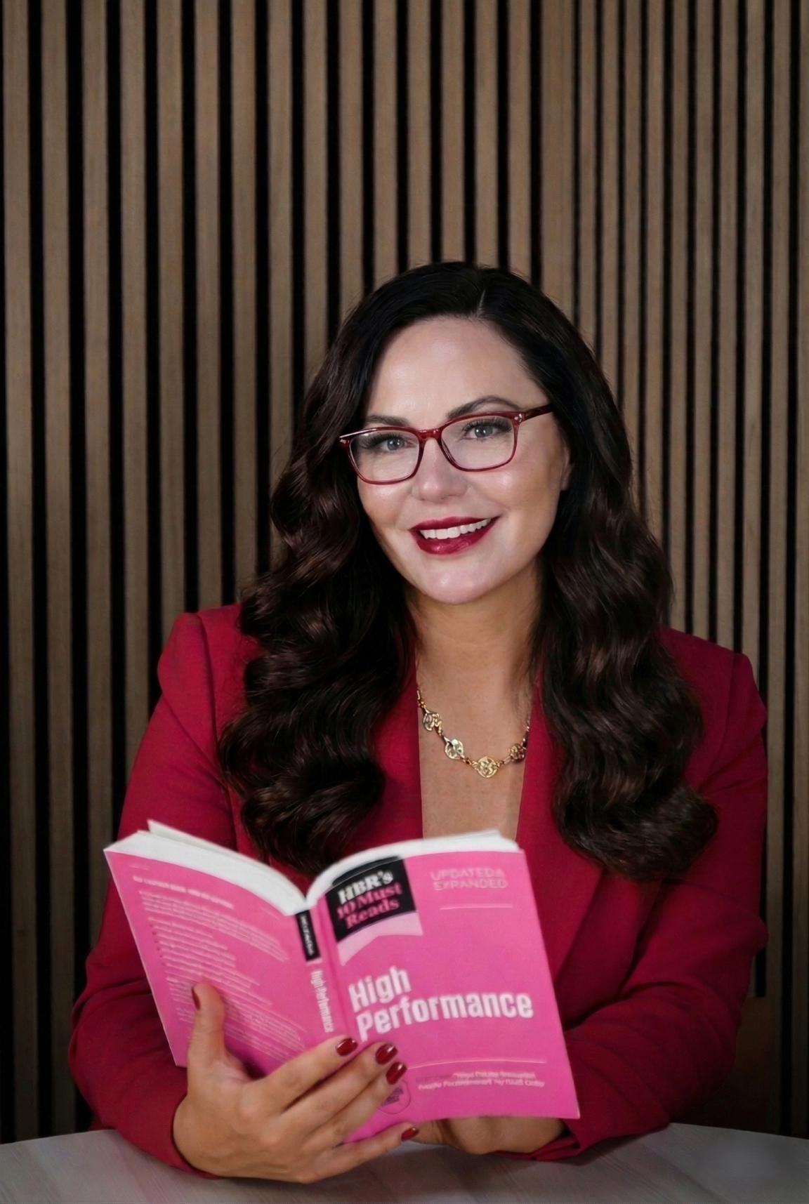 Stephanie reading HBR